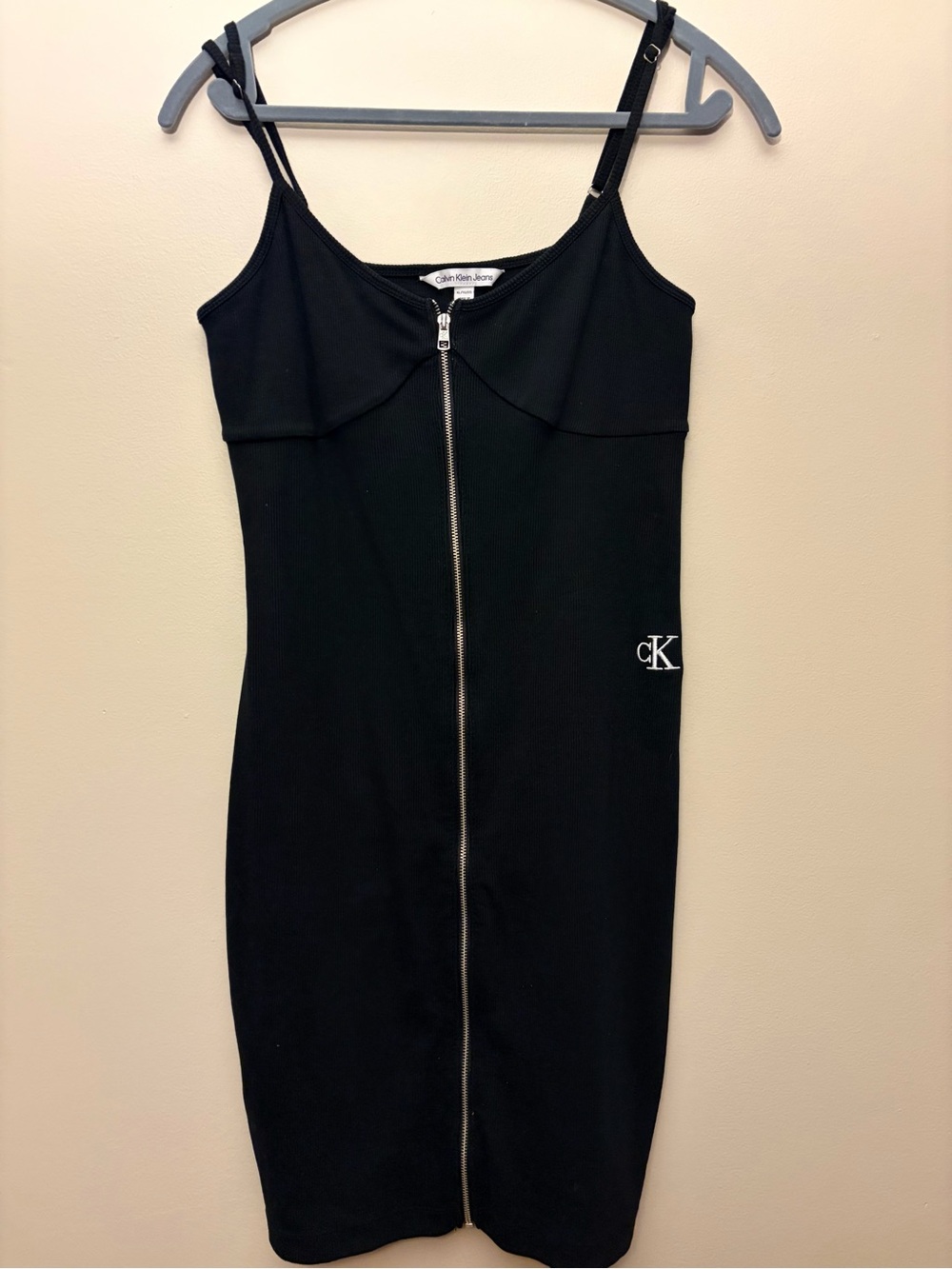 Calvin Klein Jeans Black Zip-Front Mini Dress XL